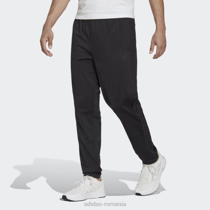 Adidas pantaloni de antrenament conici, cu trei dungi, pentru încălzire bărbați negru 2JBN5470