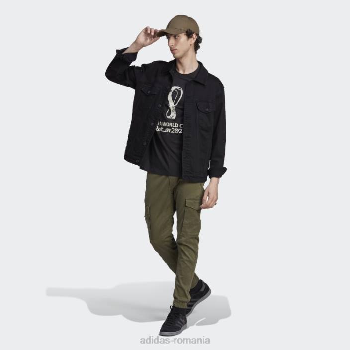 Adidas Cupa Mondială FIFA 2022 tricou grafic negru bărbați negru 2JBN800