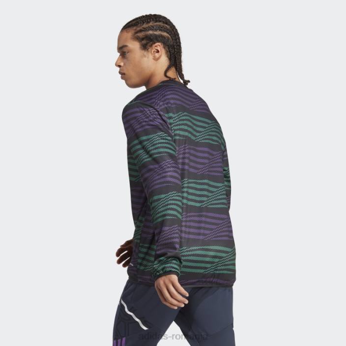 Adidas Real Madrid pre-meci bluză caldă negru adidas bărbați negru/violet/verde curte 2JBN14262
