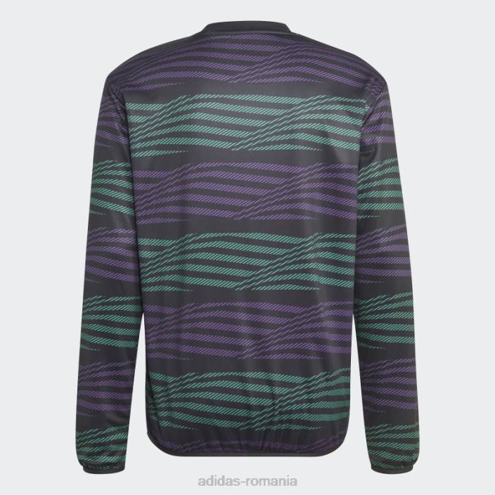 Adidas Real Madrid pre-meci bluză caldă negru adidas bărbați negru/violet/verde curte 2JBN14262