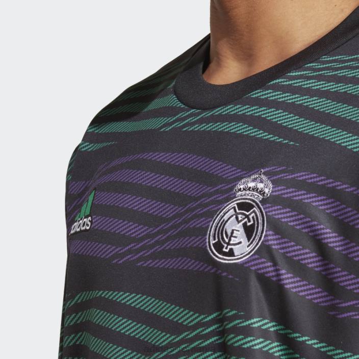 Adidas Real Madrid pre-meci bluză caldă negru adidas bărbați negru/violet/verde curte 2JBN14262