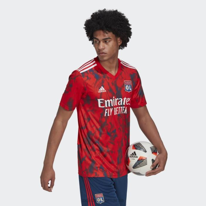 Adidas Tricou roșu pentru olympique lyonnais 22/23 deplasare bărbați roșu 2JBN14347