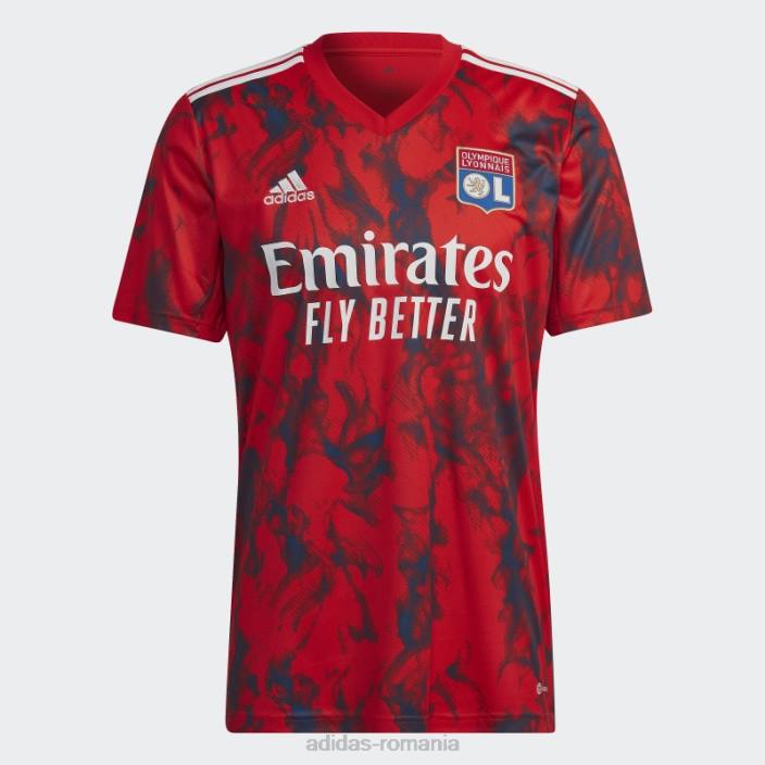 Adidas Tricou roșu pentru olympique lyonnais 22/23 deplasare bărbați roșu 2JBN14347
