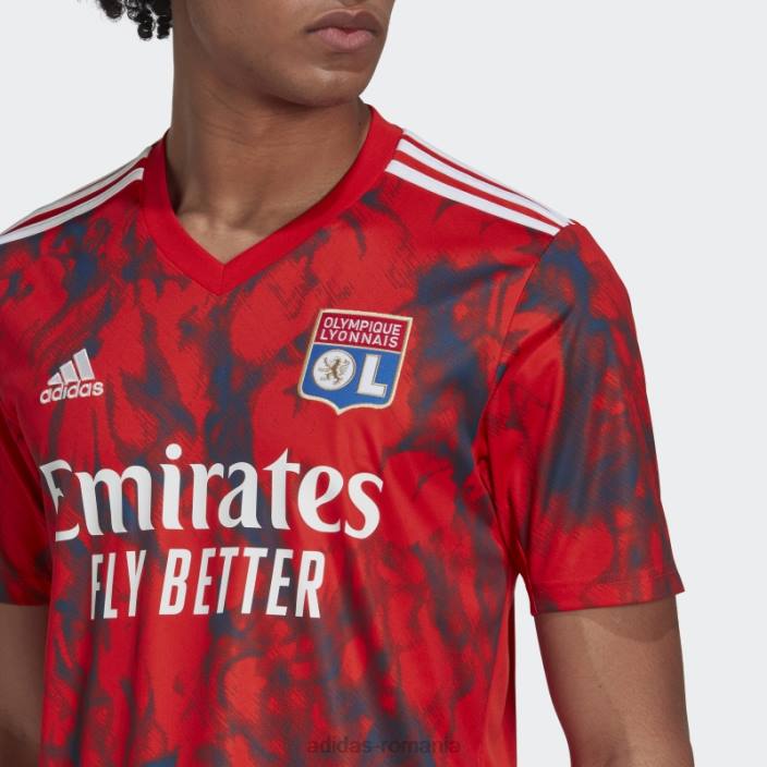 Adidas Tricou roșu pentru olympique lyonnais 22/23 deplasare bărbați roșu 2JBN14347