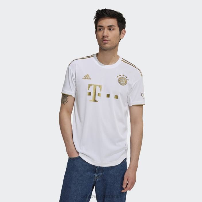 Adidas alb fc bayern 22/23 deplasare tricou autentic adidas bărbați alb/aur de fotbal închis 2JBN14145