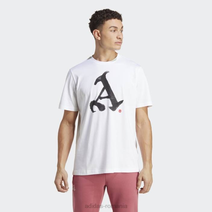Adidas arsenal chinese story tricou alb adidas bărbați alb 2JBN14040