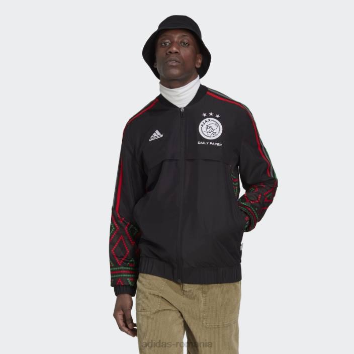Adidas black ajax amsterdam x daily paper condivo 22 anthem track top bărbați alb negru 2JBN14242