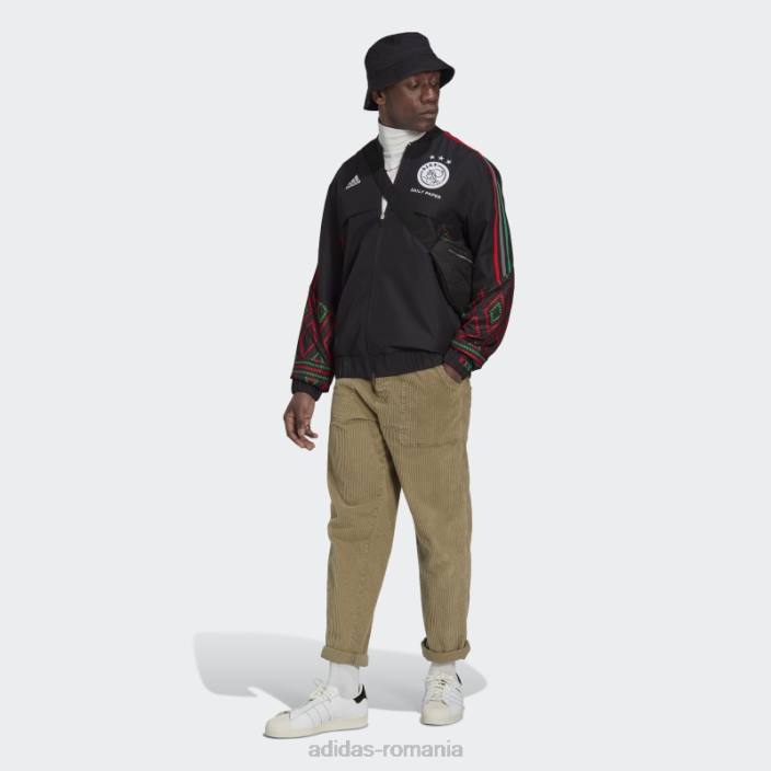 Adidas black ajax amsterdam x daily paper condivo 22 anthem track top bărbați alb negru 2JBN14242