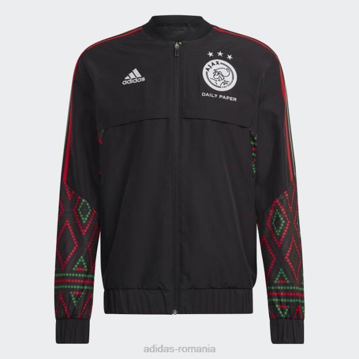 Adidas black ajax amsterdam x daily paper condivo 22 anthem track top bărbați alb negru 2JBN14242