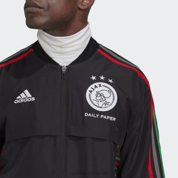 Adidas black ajax amsterdam x daily paper condivo 22 anthem track top bărbați alb negru 2JBN14242