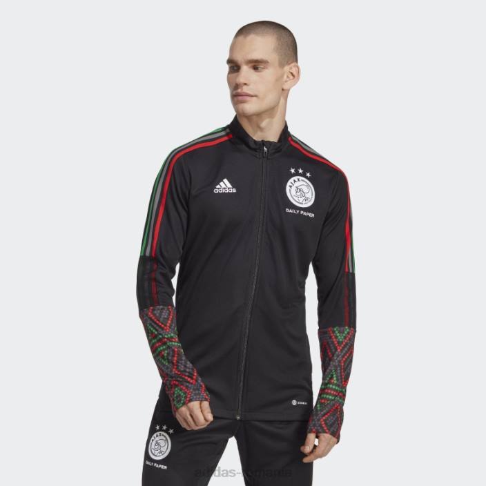 Adidas black ajax amsterdam x daily paper tiro 21 track top bărbați negru 2JBN14344
