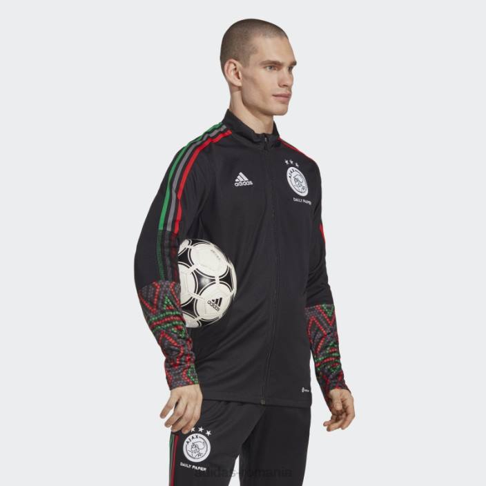 Adidas black ajax amsterdam x daily paper tiro 21 track top bărbați negru 2JBN14344