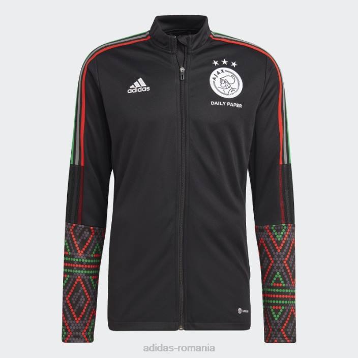 Adidas black ajax amsterdam x daily paper tiro 21 track top bărbați negru 2JBN14344