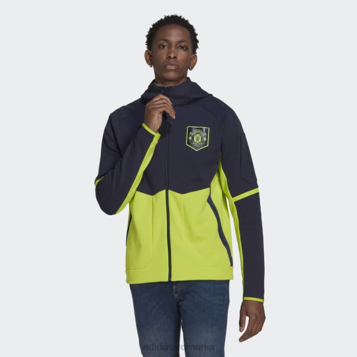 Adidas cerneală jachetă imnul manchester united bărbați cerneală/slime 2JBN14005