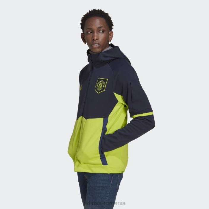 Adidas cerneală jachetă imnul manchester united bărbați cerneală/slime 2JBN14005