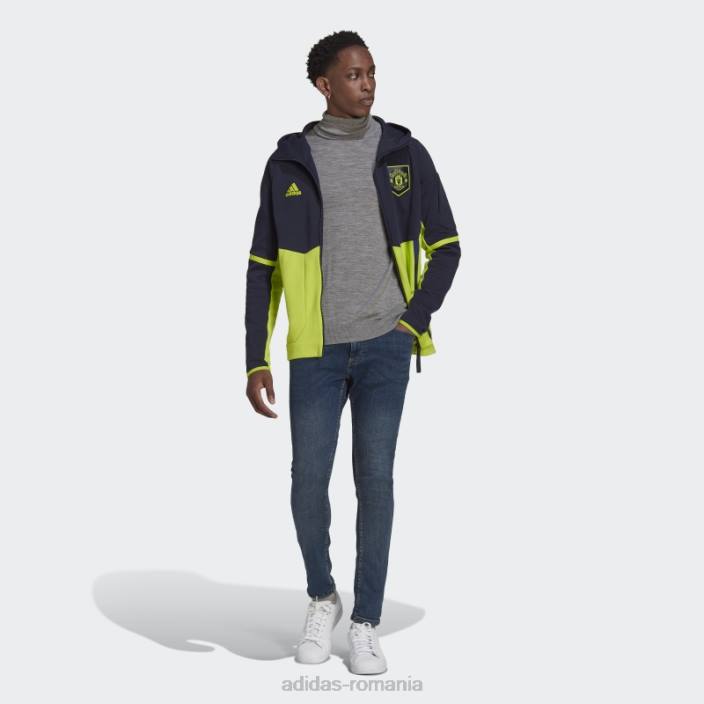 Adidas cerneală jachetă imnul manchester united bărbați cerneală/slime 2JBN14005