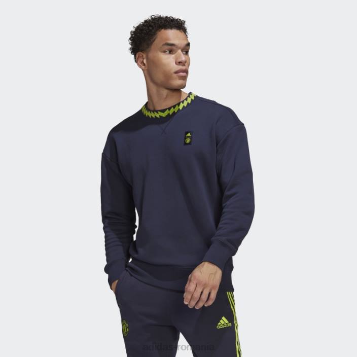 Adidas cerneală pentru hanorac manchester united lifestyler crew bărbați cerneală 2JBN7051