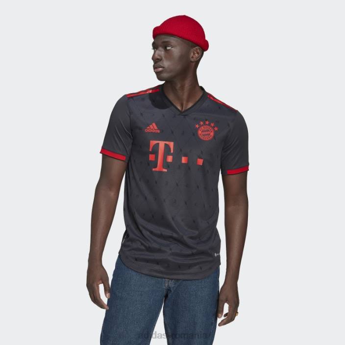 Adidas fc bayern 22/23 al treilea tricou autentic gri noapte moda bărbați gri de noapte 2JBN1105