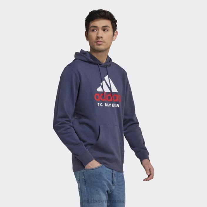 Adidas hanorac cu glugă cu grafică dna fc bayern navy bărbați marina 2JBN14416