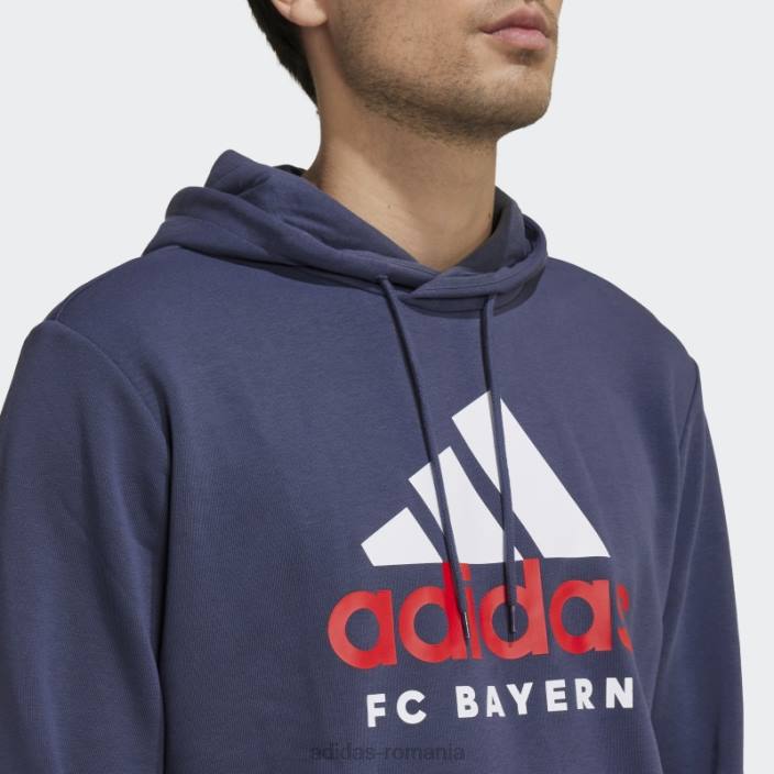 Adidas hanorac cu glugă cu grafică dna fc bayern navy bărbați marina 2JBN14416