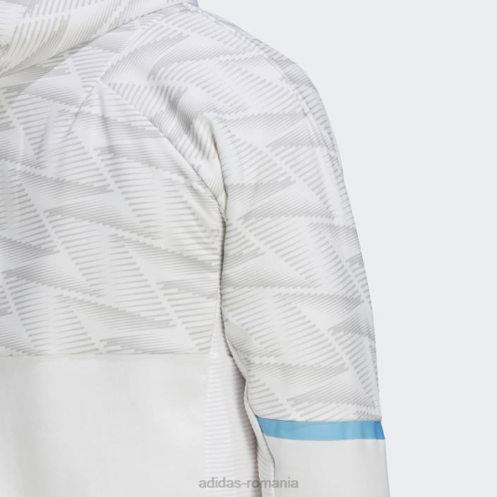Adidas hanorac de călătorie cu fermoar complet de ziua jocului din belgia alb bărbați alb 2JBN14911