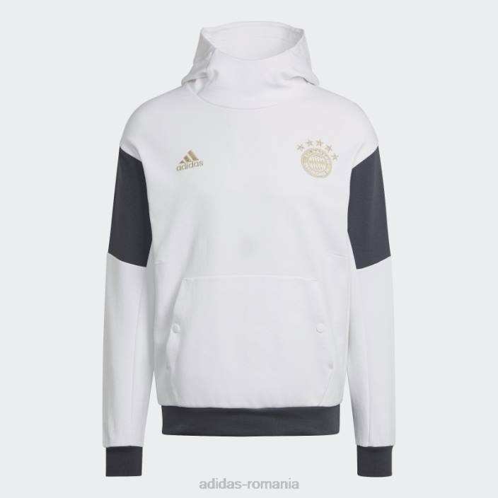 Adidas hanorac de călătorie fc bayern alb bărbați alb 2JBN14557