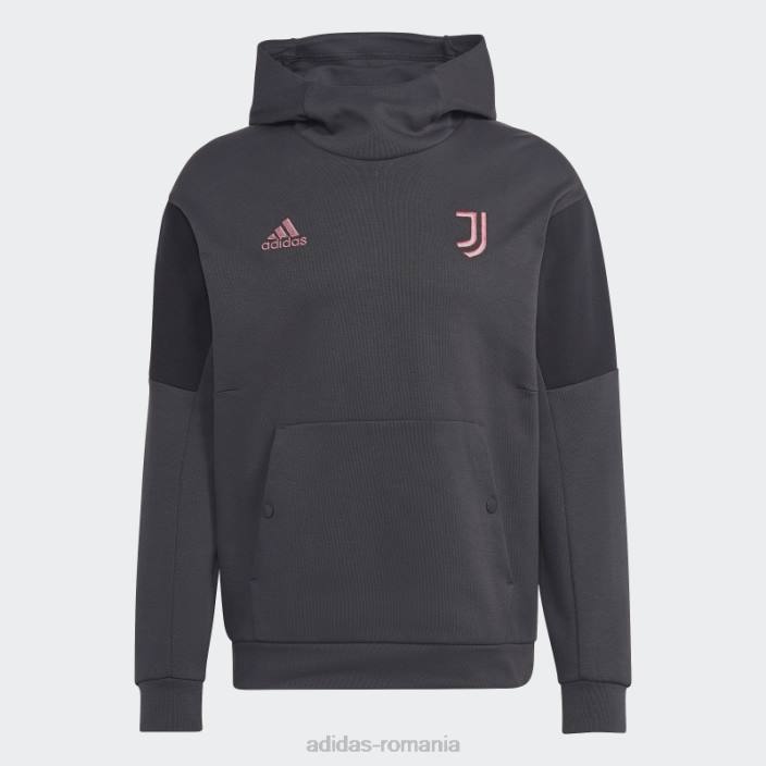 Adidas hanorac de călătorie juventus carbon adidas bărbați carbon/negru 2JBN14184