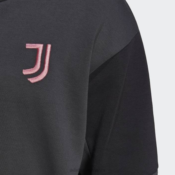 Adidas hanorac de călătorie juventus carbon adidas bărbați carbon/negru 2JBN14184