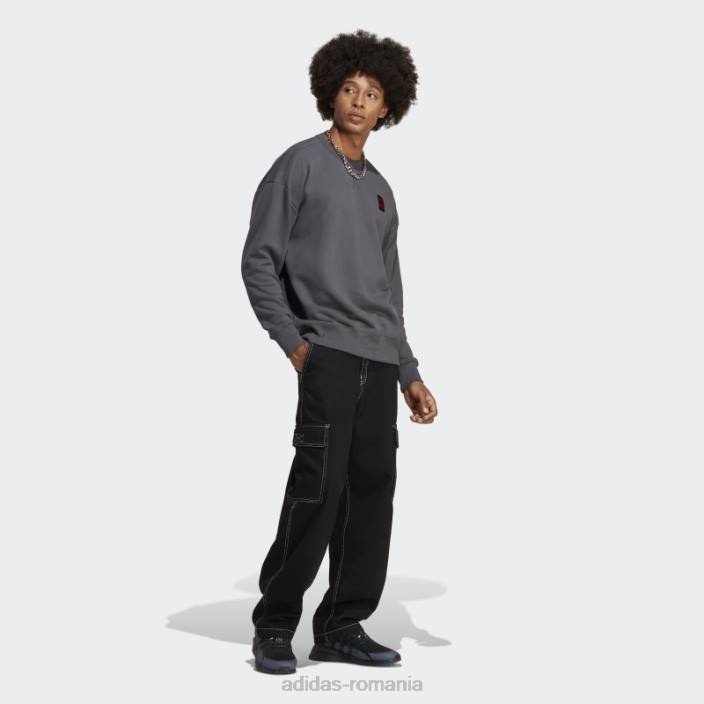 Adidas hanorac gri fc bayern lifestyler crew bărbați gri 2JBN14398