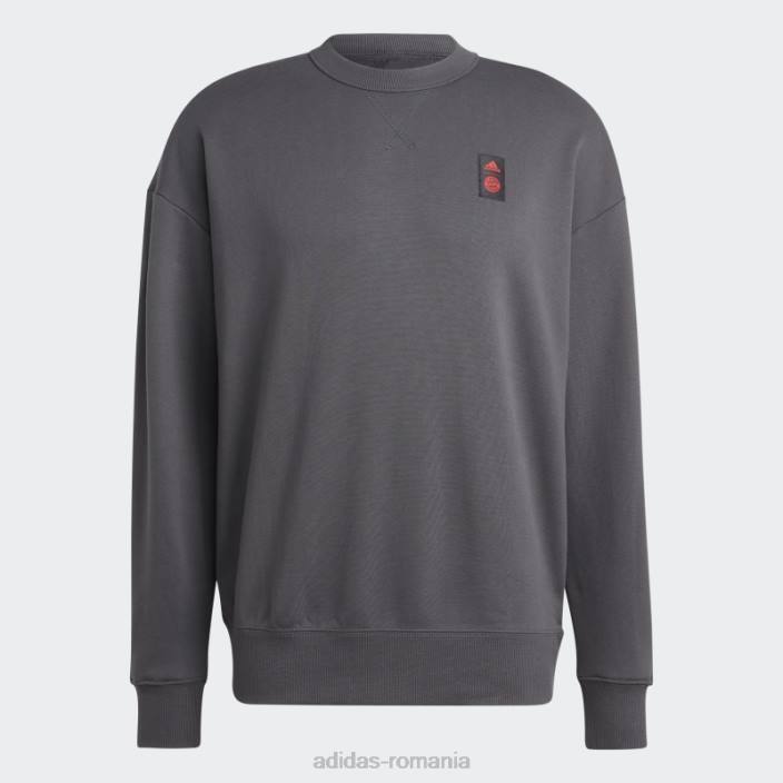 Adidas hanorac gri fc bayern lifestyler crew bărbați gri 2JBN14398