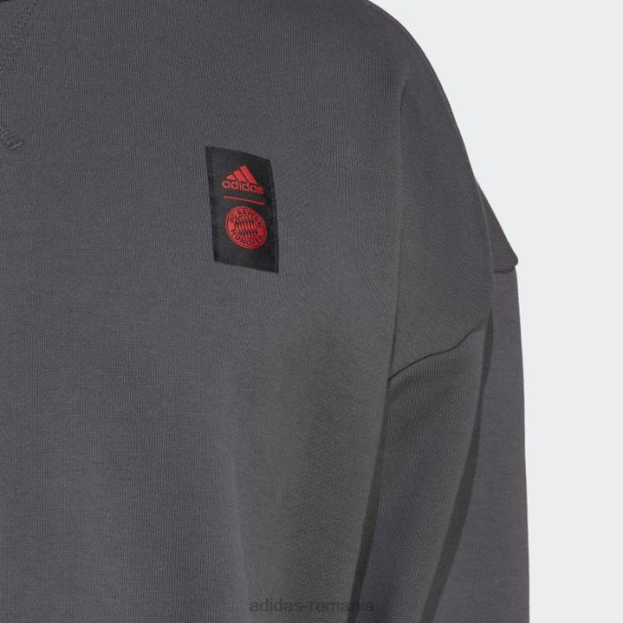 Adidas hanorac gri fc bayern lifestyler crew bărbați gri 2JBN14398
