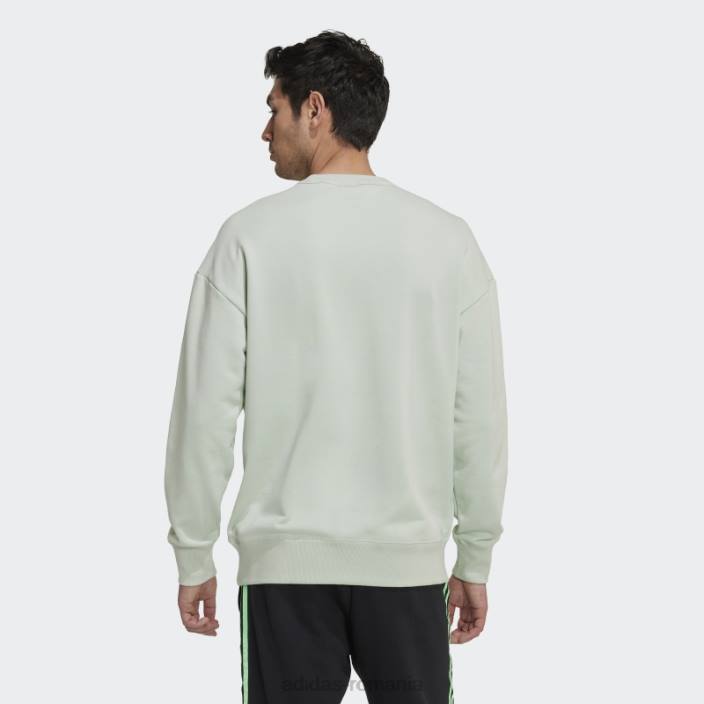 Adidas hanorac verde real madrid lifestyler crew bărbați verde 2JBN7534