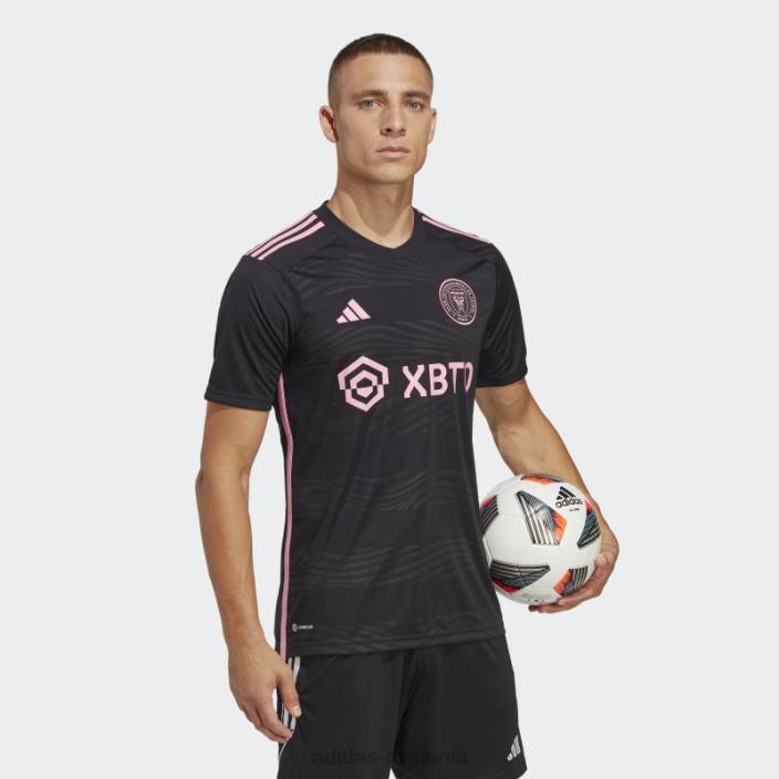 Adidas inter miami cf 23/24 tricou deplasare negru bărbați negru 2JBN13130