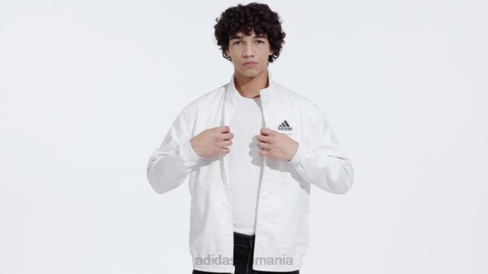 Adidas jachetă albă cu imnul real madrid bărbați alb 2JBN5872