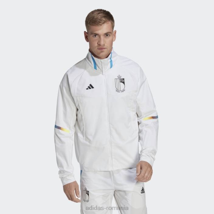 Adidas jachetă albă cu imnul zilei jocului din Belgia bărbați alb 2JBN7162