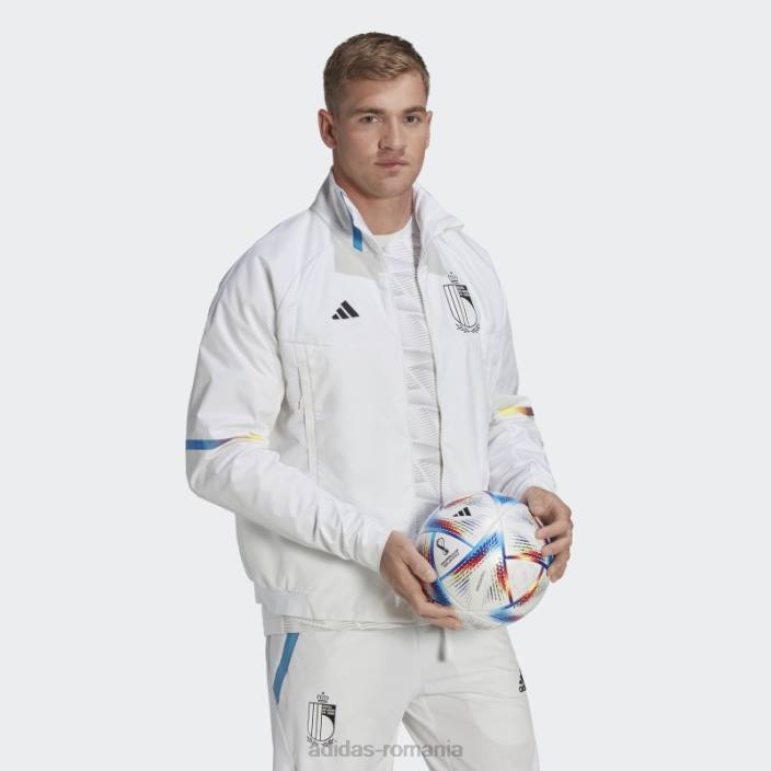 Adidas jachetă albă cu imnul zilei jocului din Belgia bărbați alb 2JBN7162