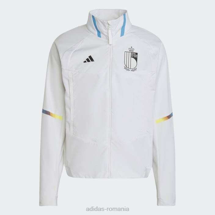 Adidas jachetă albă cu imnul zilei jocului din Belgia bărbați alb 2JBN7162