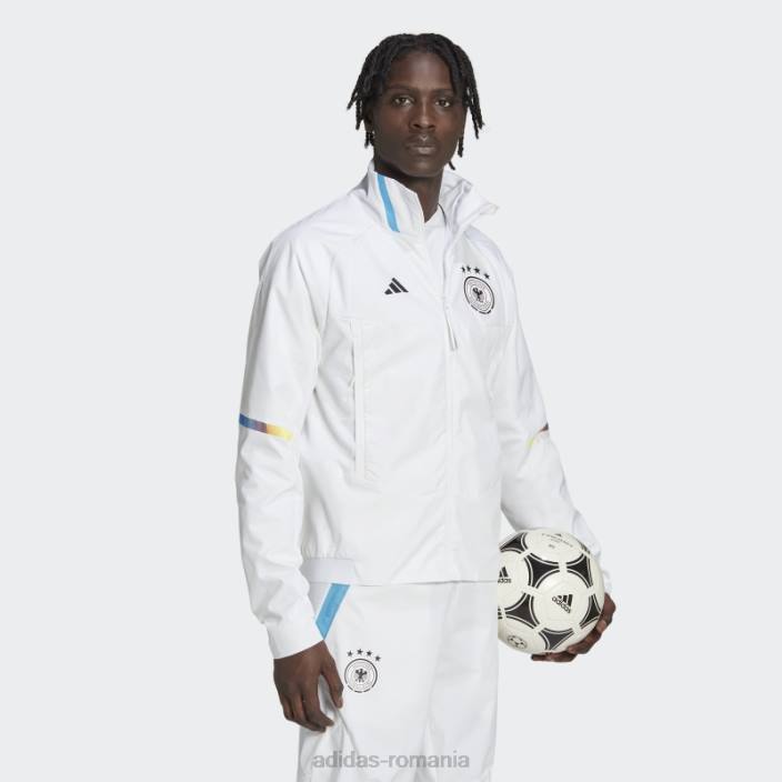 Adidas jachetă albă cu imnul zilei jocului german bărbați alb 2JBN7193