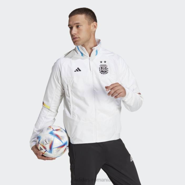 Adidas jachetă argentina pentru ziua jocului, albă bărbați alb 2JBN7555