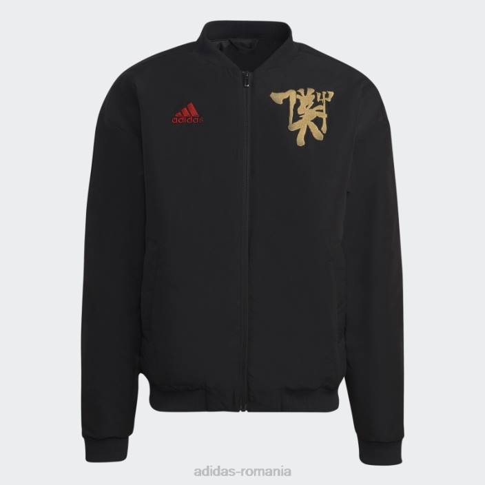 Adidas jachetă căptușită manchester united chinese story negru bărbați negru 2JBN13969