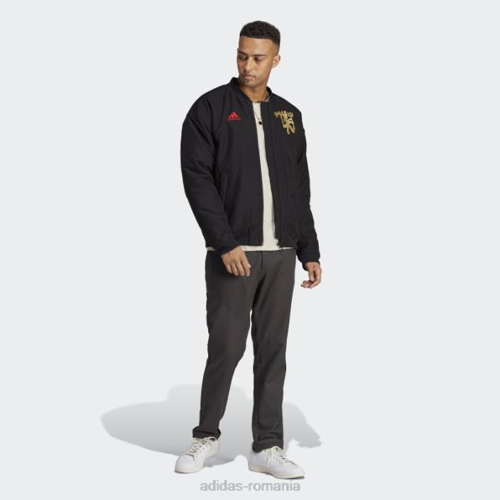 Adidas jachetă căptușită manchester united chinese story negru bărbați negru 2JBN13969