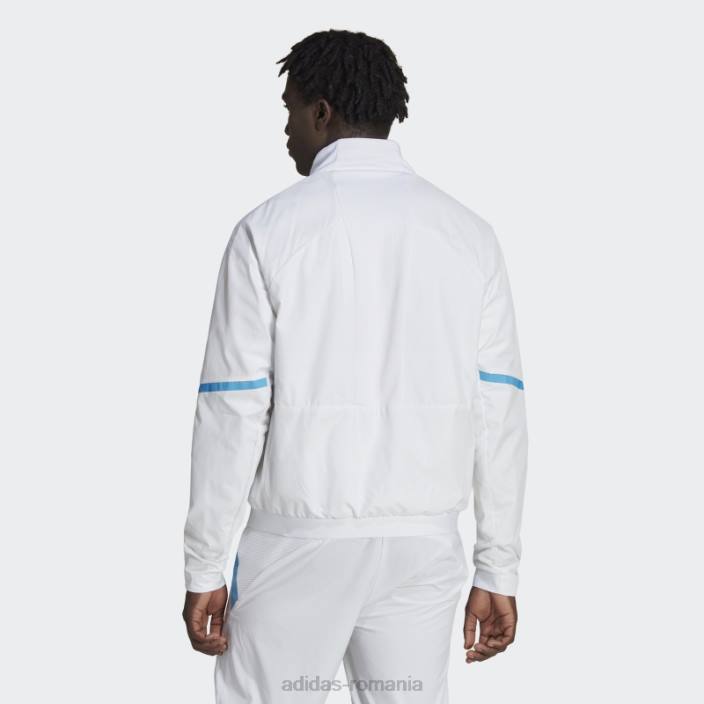 Adidas jachetă cu imn de ziua jocului spaniei albă bărbați alb 2JBN7148