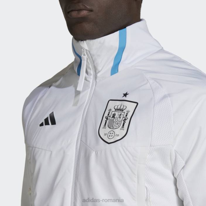 Adidas jachetă cu imn de ziua jocului spaniei albă bărbați alb 2JBN7148
