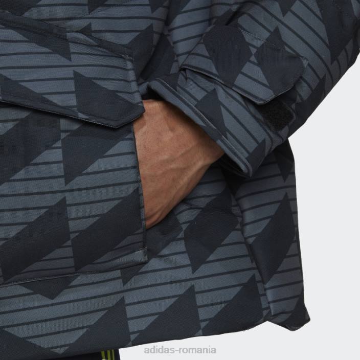 Adidas jachetă de puf manchester united lifestyler neagră bărbați negru/gri noapte 2JBN14065