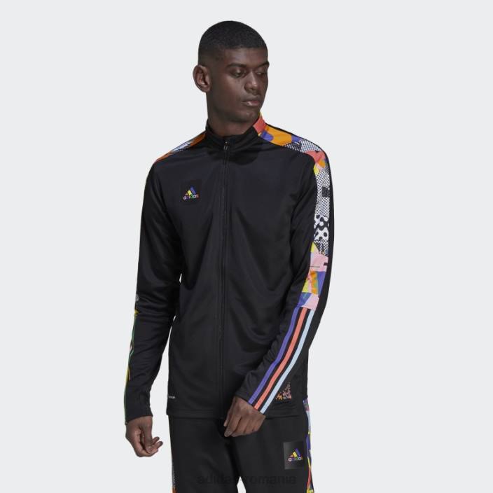 Adidas jachetă de sport tiro pride neagră bărbați negru/multicolor 2JBN6974