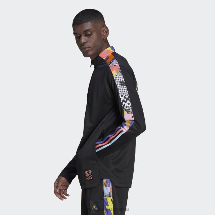 Adidas jachetă de sport tiro pride neagră bărbați negru/multicolor 2JBN6974