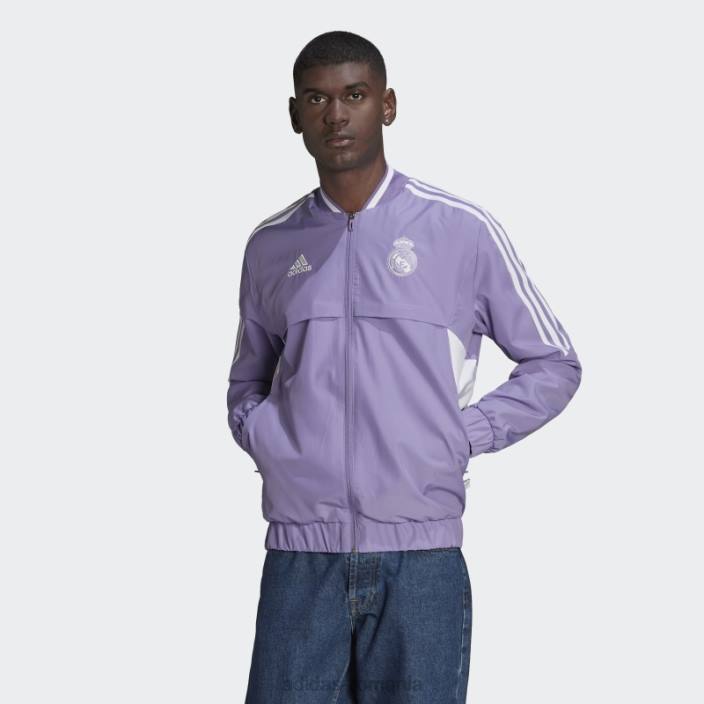 Adidas jachetă lila real madrid anthem bărbați liliac 2JBN6988