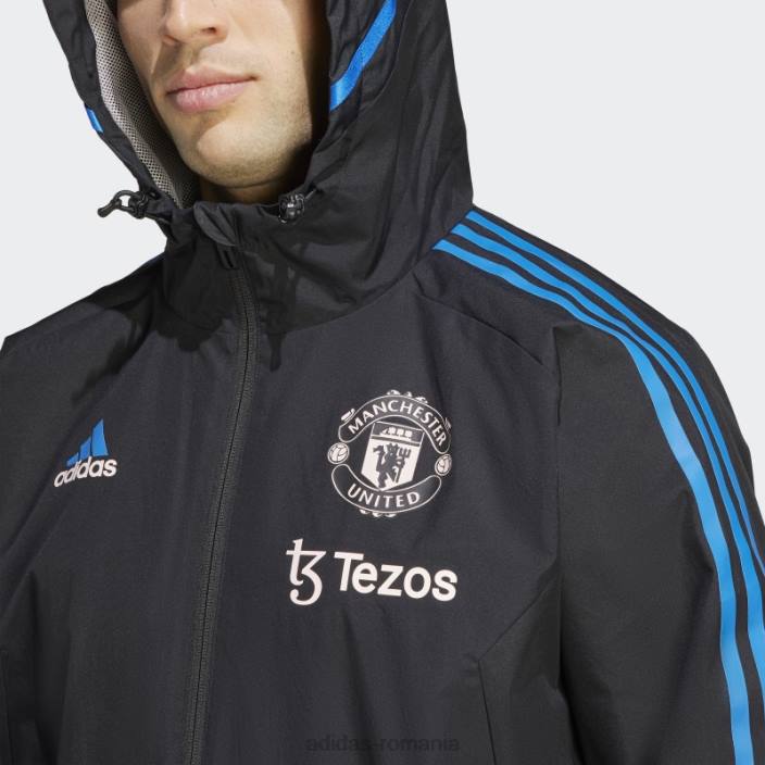 Adidas jachetă manchester united condivo 22 pentru orice vreme, neagră bărbați negru/roz glacial 2JBN13513