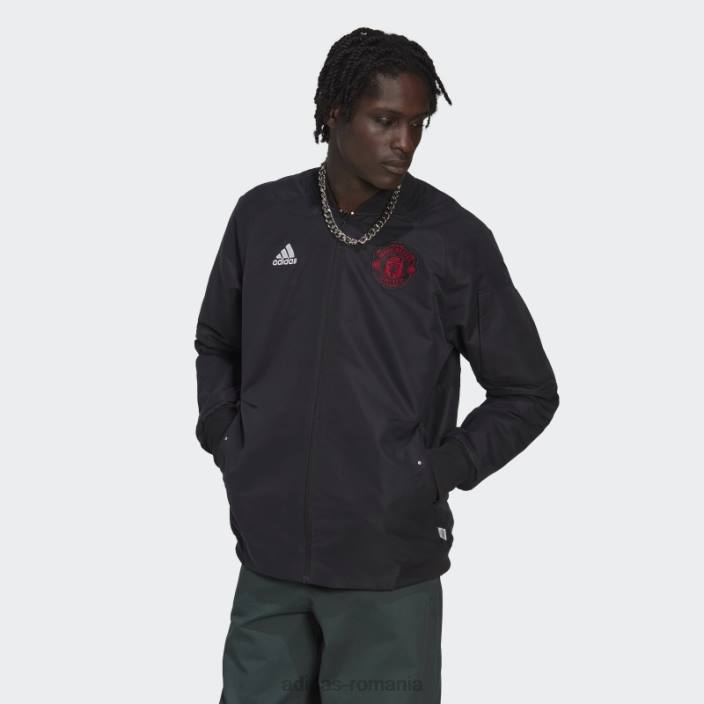 Adidas jachetă neagră de voiaj manchester united adidas bărbați negru 2JBN14343