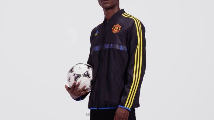 Adidas jachetă neagră țesută manchester united icons bărbați negru 2JBN15070
